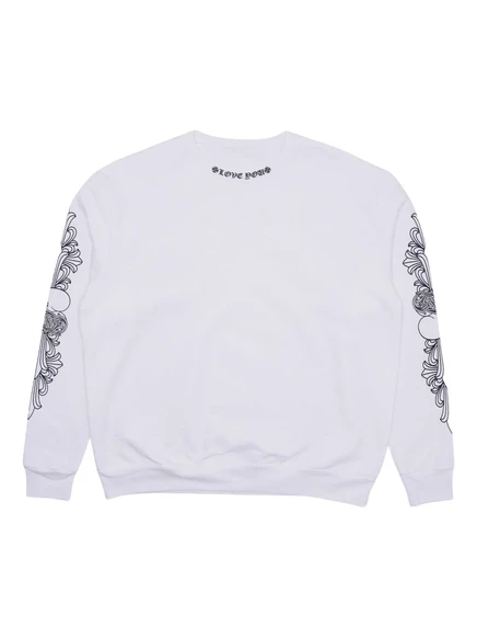 Мужской свитшот Chrome Hearts с цветочным принтом, белый