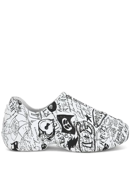 Кроссовки с низким берцем и принтом Dolce & Gabbana white
