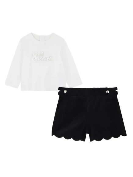 Комплект детских шорт с фестончатым подолом от Chloé