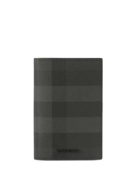 Мужской кожаный паспортный футляр Burberry, темно-серый