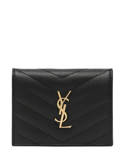 Женский кардхолдер Saint Laurent monogramme chevron, черный