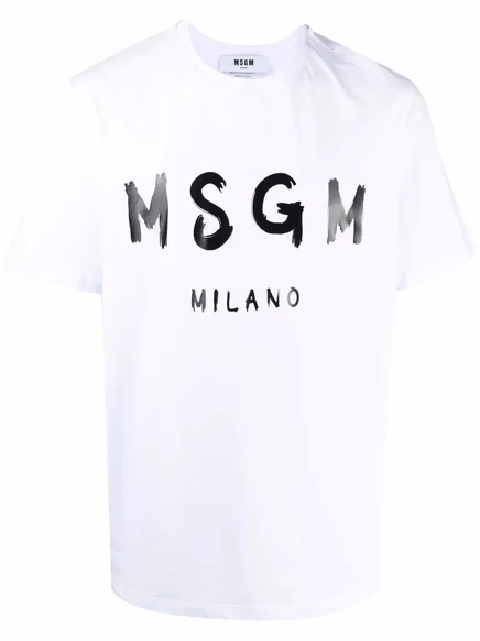 Хлопчатобумажная футболка с логотипом MSGM white