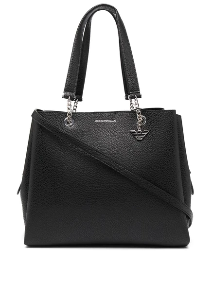 Женская сумка-тоут Emporio Armani зернистая, черная