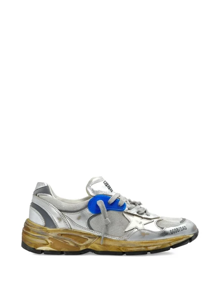 Мужские кроссовки Golden Goose Dad-star серебристые