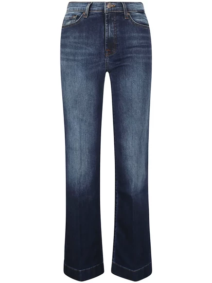 Женские джинсы 7 For All Mankind с логотипом, темно-синие