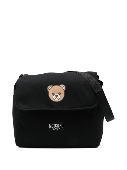 Сумка для пеленания Moschino Kids с принтом медвежонка, черная