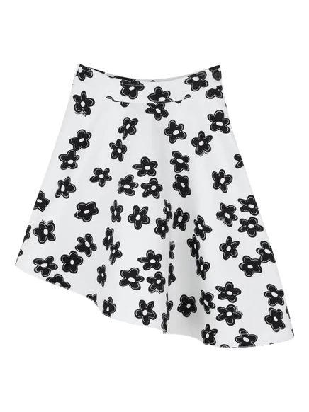 Детская асимметричная юбка Marc Jacobs Kids, белая в цветы