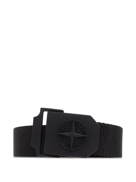 Ленточный ремень с пряжкой и логотипом Stone Island black