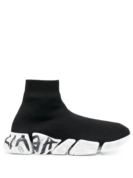Кроссовки Balenciaga Speed 2.0 с граффити black