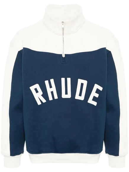 Контрастная университетская хлопчатобумажная толстовка RHUDE blue