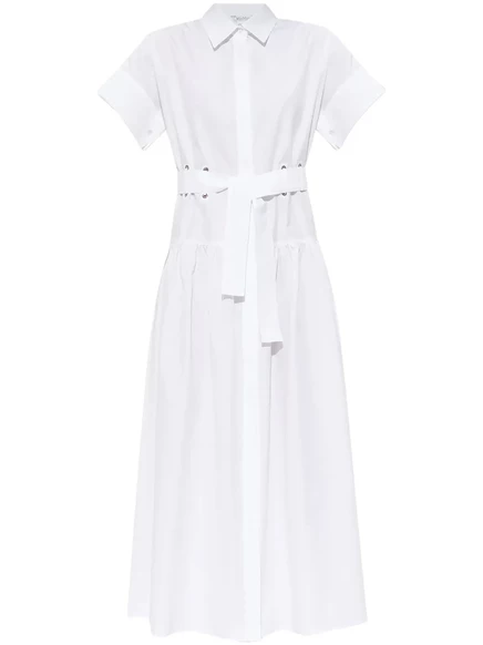 Женское платье-рубашка Max Mara из хлопка, белое