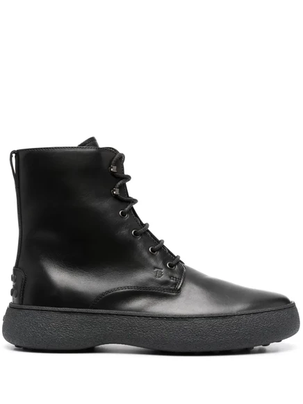 Кожаные ботинки Tod's Montone на шнуровке black