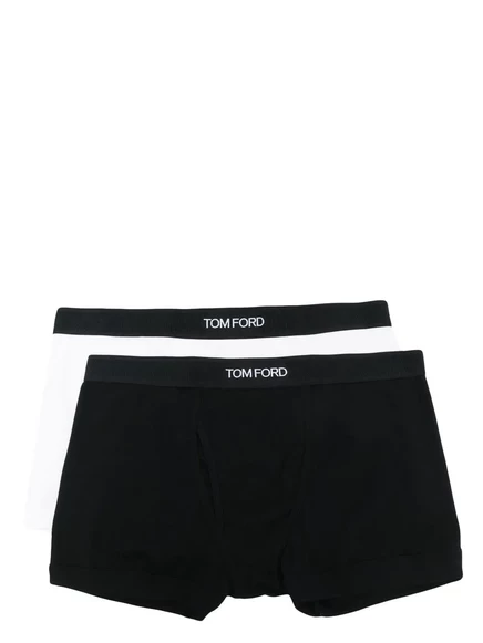Мужские боксеры Tom Ford с логотип‑резинкой, черно‑белые
