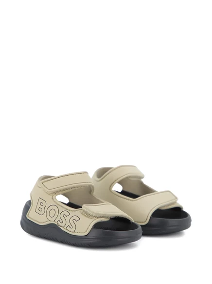 Сандалии для мальчиков BOSS Kidswear с логотипом, бежевые