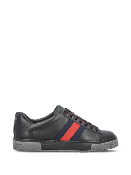 Мужские кроссовки Gucci Ace с полосой Web, черные
