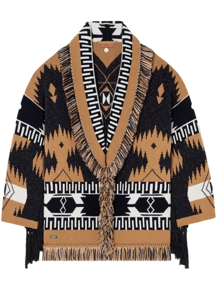 Женский кардиган Alanui African Vibes с поясом, коричневый