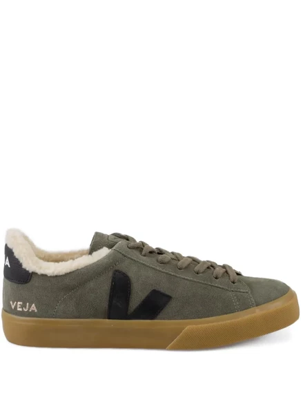 Кроссовки из замшевой овчины VEJA Campo green