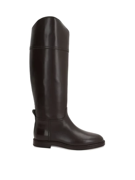 Ботинки Brunello Cucinelli из телячьей кожи с боковой молнией brown