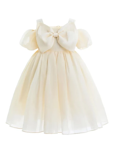 Платье для девочек Tulleen с бантом, кремовое