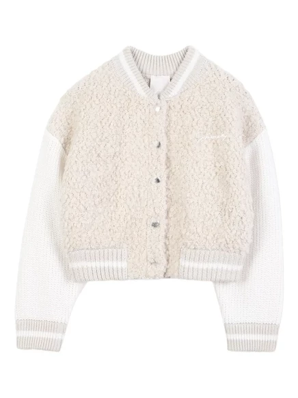 Кардиган Givenchy Kids из искусственной овчины, кремовый