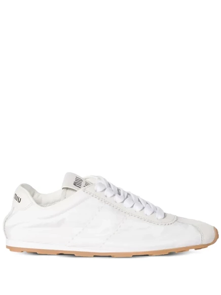Кроссовки на шнуровке Miu Miu Plume white