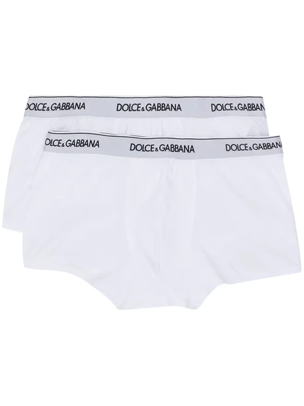 Мужские боксеры Dolce & Gabbana 2 шт. с логотипом на поясе, белые