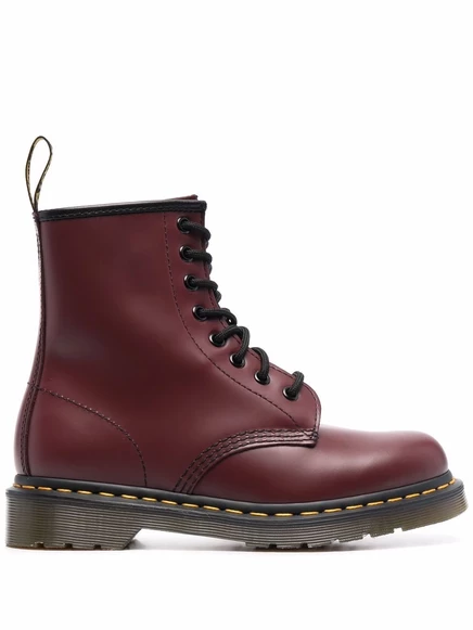Унисекс кожаные ботинки Dr. Martens на шнуровке, красные