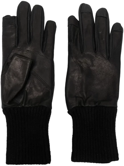 Мужские кожаные перчатки Rick Owens, черные