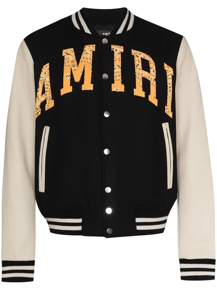 Мужская бомбер-куртка Amiri с логотипом, черная