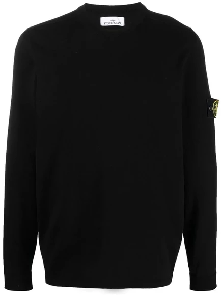 Джемпер с круглым вырезом и нашивкой с логотипом Stone Island black