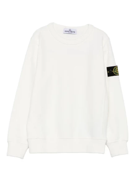 Толстовка для мальчиков Stone Island Junior с логотипом, белая