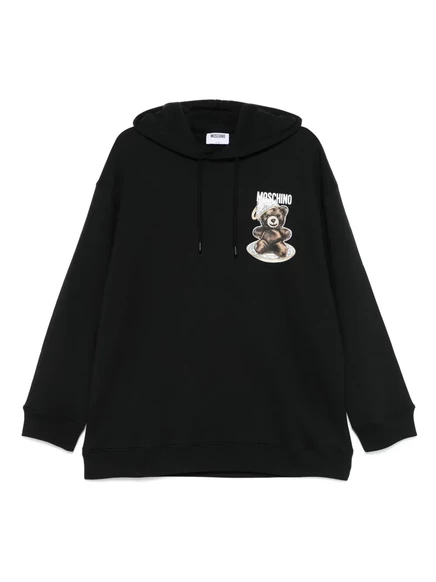 Женское худи Moschino Bear с капюшоном, черное