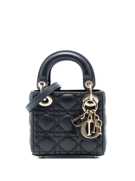 Сумка Lady Dior от Christian Dior 2022 года выпуска, бывшая в употреблении, из микро-овечьей кожи Cannage
