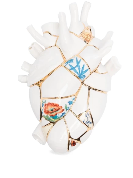 Декоративное сердце Seletti Love In Bloom Kintsugi, белое