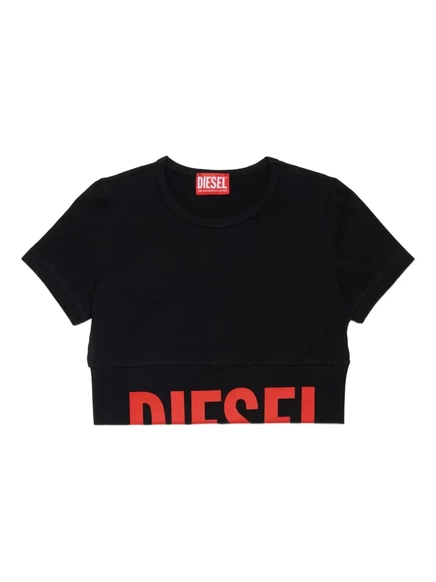 Детская футболка Diesel Kids Tcefy с логотипом, черная