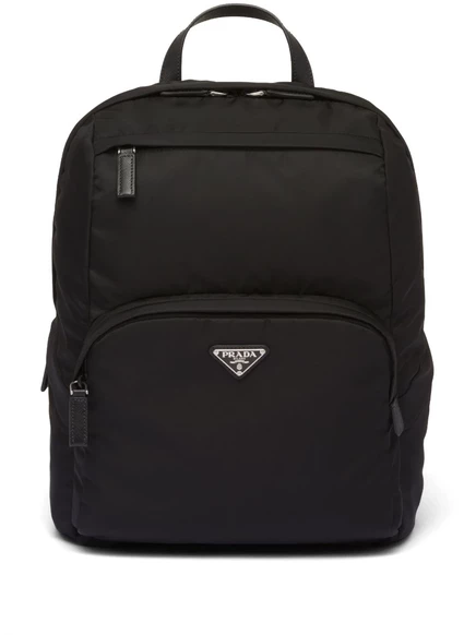 Рюкзак на молнии с треугольным логотипом Prada black