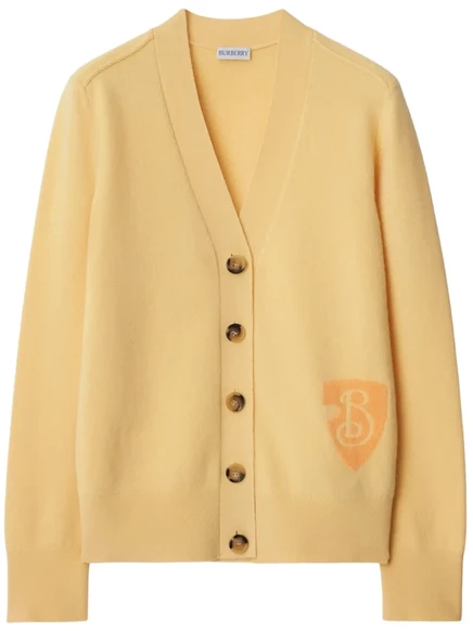 Женский кардиган Burberry B Shield, вязаный, песочно-бежевый