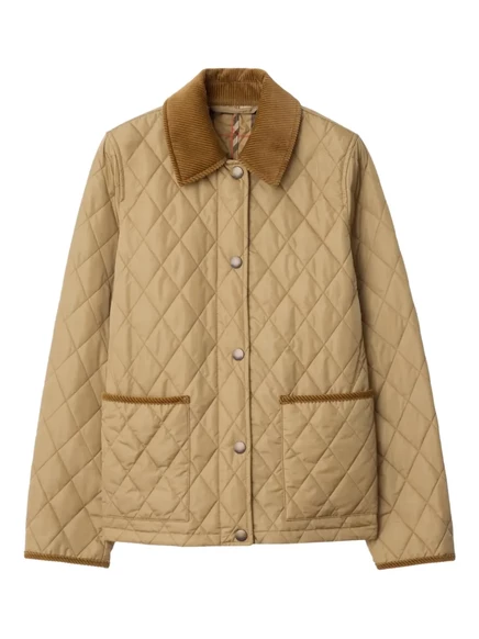 Женская стеганая куртка Burberry, песочно-бежевая
