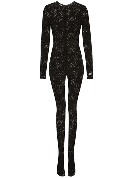 Женский кружевной комбинезон Dolce & Gabbana, черный
