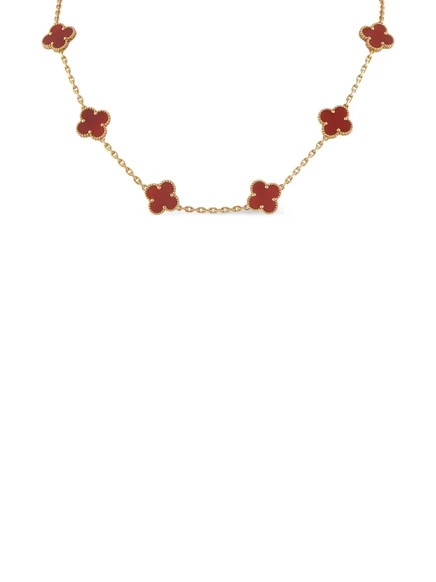Колье Van Cleef & Arpels Alhambra, золотое с карнелианом