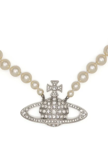 Ожерелье Vivienne Westwood с жемчужинами и подвеской Orb, серебристое