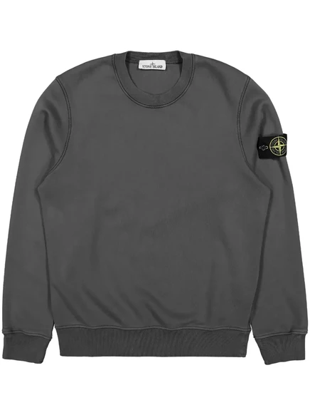 Мужская толстовка Stone Island с нашивкой Compass, серая
