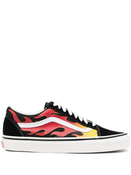 Мужские кеды vans old skool dx, черно-оранжевые