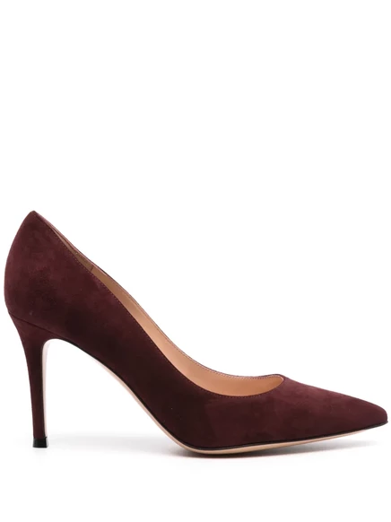 Замшевые туфли-лодочки с острым носком Gianvito Rossi 90 мм brown