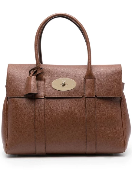 Женская сумка-тоут Mulberry с поворотным замком, коричневая