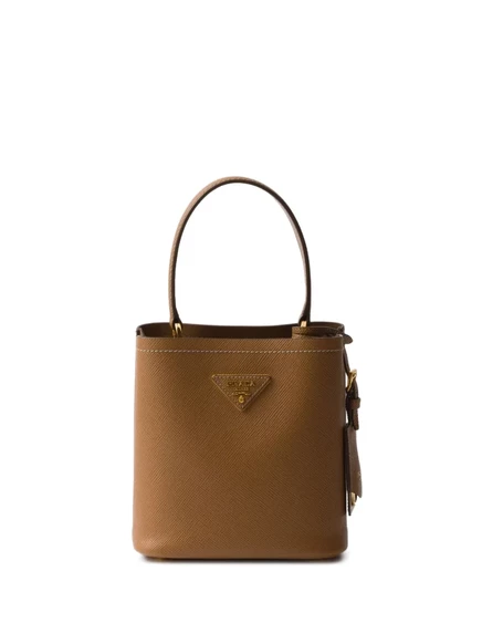 Женская мини-сумка-бакет Prada Panier, коричневая