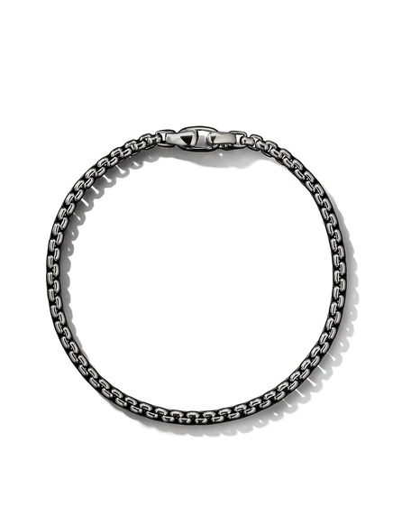 Мужской браслет David Yurman Box Chain 4 мм из стерлингового серебра, серебристый