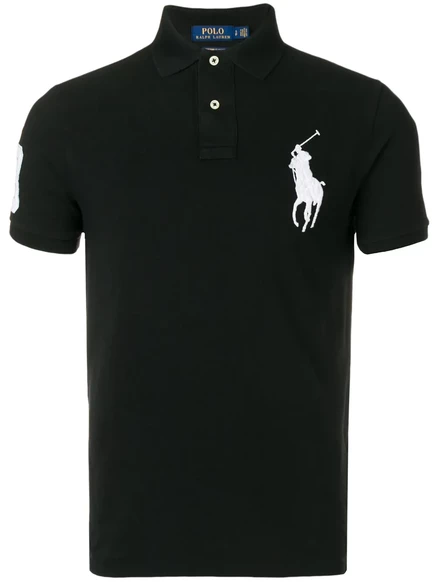 Мужское поло Polo Ralph Lauren с логотипом, черное