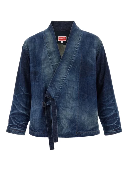 Джинсовая куртка с завязками спереди от Kenzo blue
