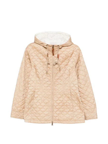 Женский стеганый пуховик Moncler с капюшоном, бежевый